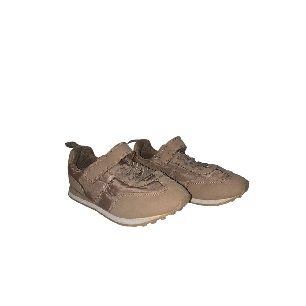 HM Kids Sneakers Taupe Brown Athletic Shoes Hook Loop Strap Size US 13.5 EUR 31 - Picture 2 of 7